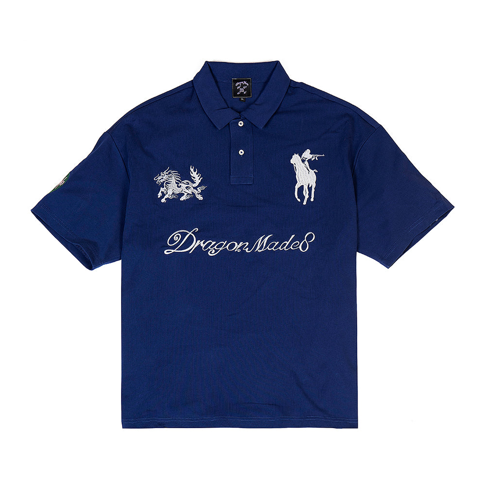 Horse Racing Poloshirt Blue