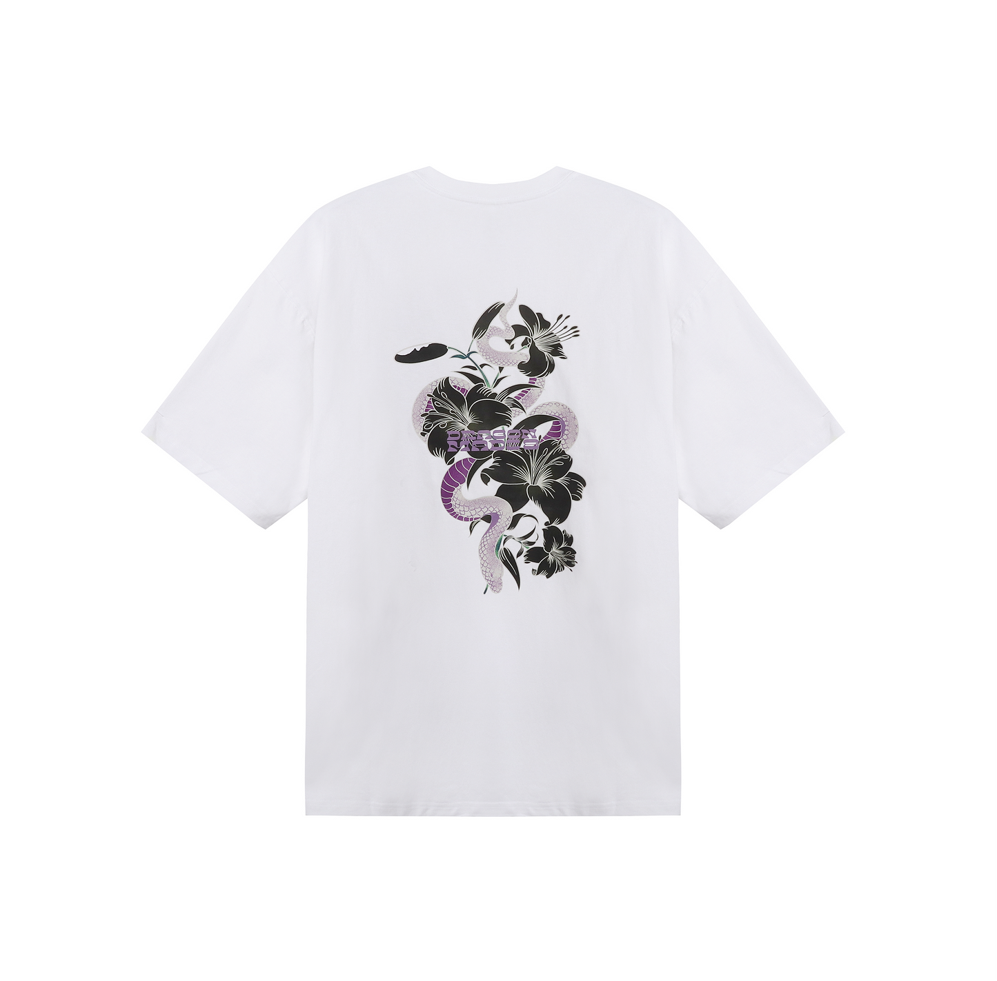 Snake Floral Tee White