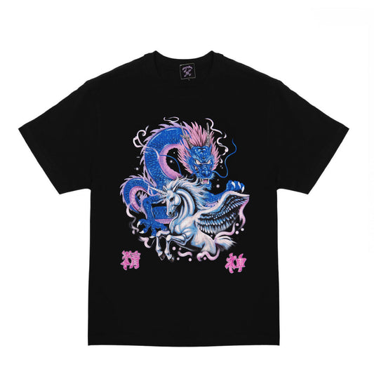 龍馬精神 Dragon & Unicorn Tee Black