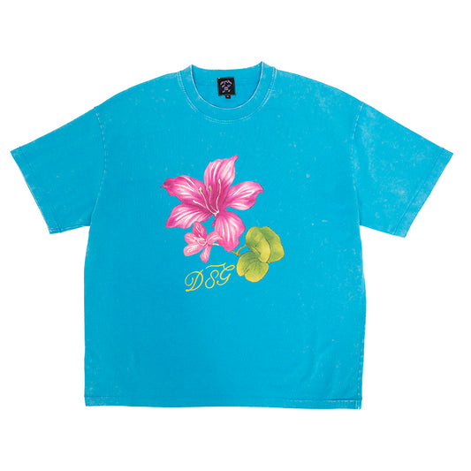 紫荊花 Hong Kong Flower Tee Washed Blue