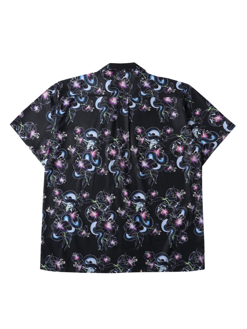 Floral Snake Shirt Black